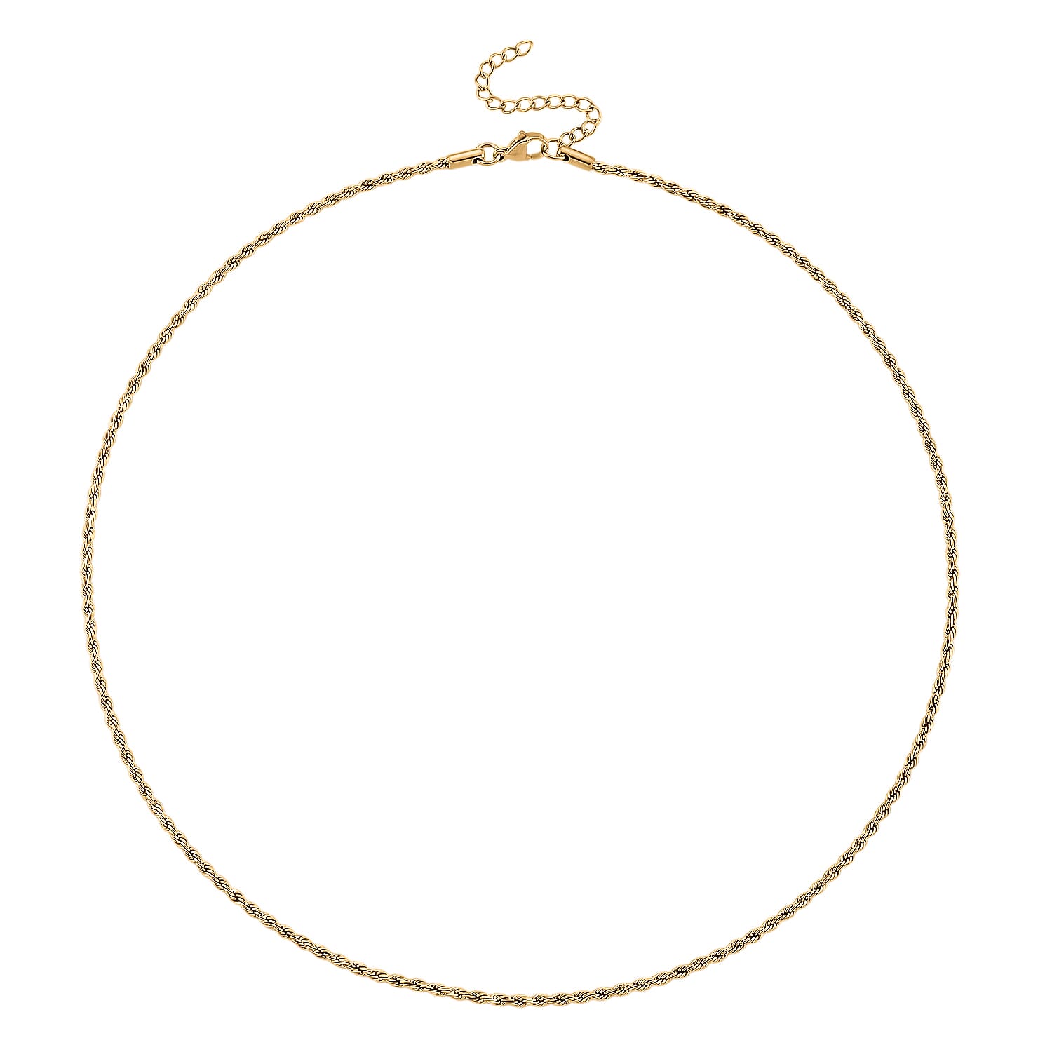 Set of 3 Chain Necklace in ION Plated YG Stainless Steel (Rope Chain, Link Chain and Cable Chain) (20-22 Inches)