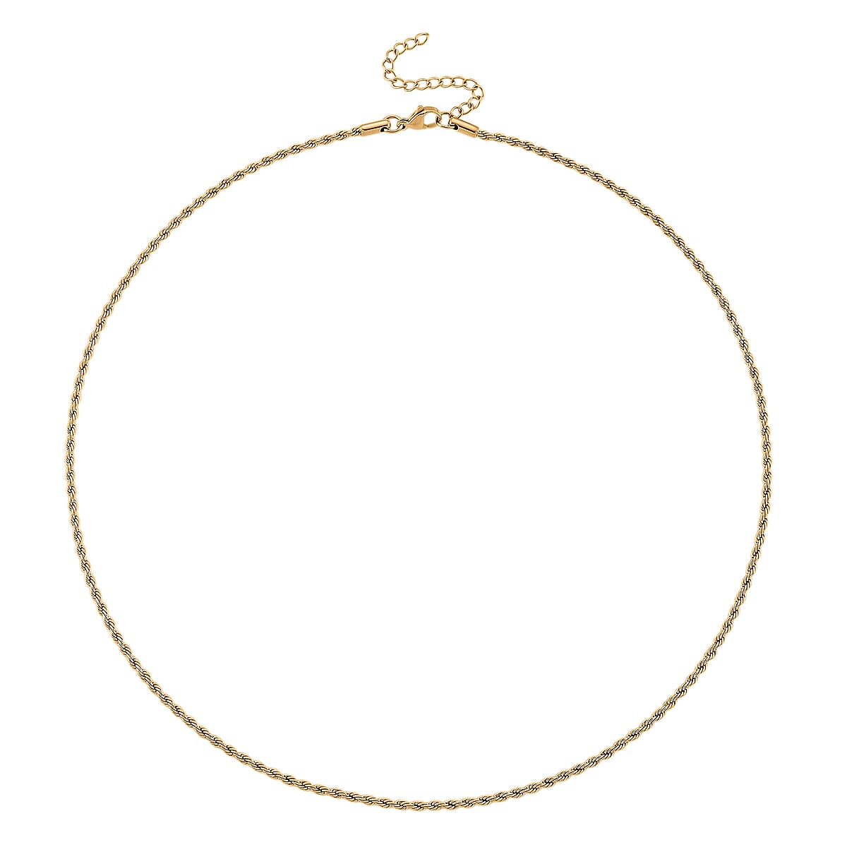 Doorbuster Set of 3 Rope, Link and Delicate Cable Chain Necklace in ION Plated YG Stainless Steel 20-22 Inches image number 8