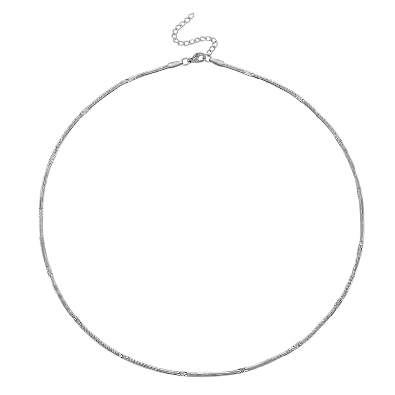  Set of 3 Snake, Link and Twisted Rope Chain Necklace in Stainless Steel 20-22 Inches