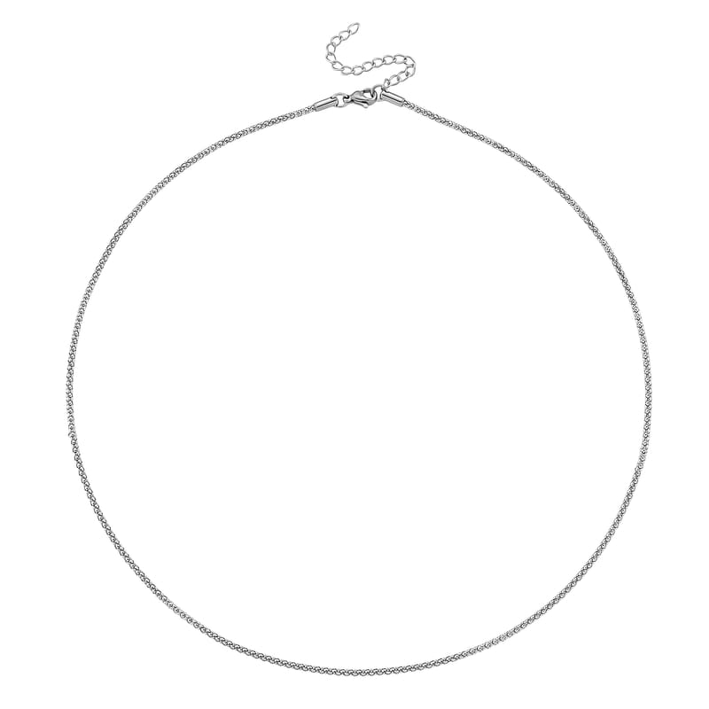  Set of 3 Snake, Link and Twisted Rope Chain Necklace in Stainless Steel 20-22 Inches