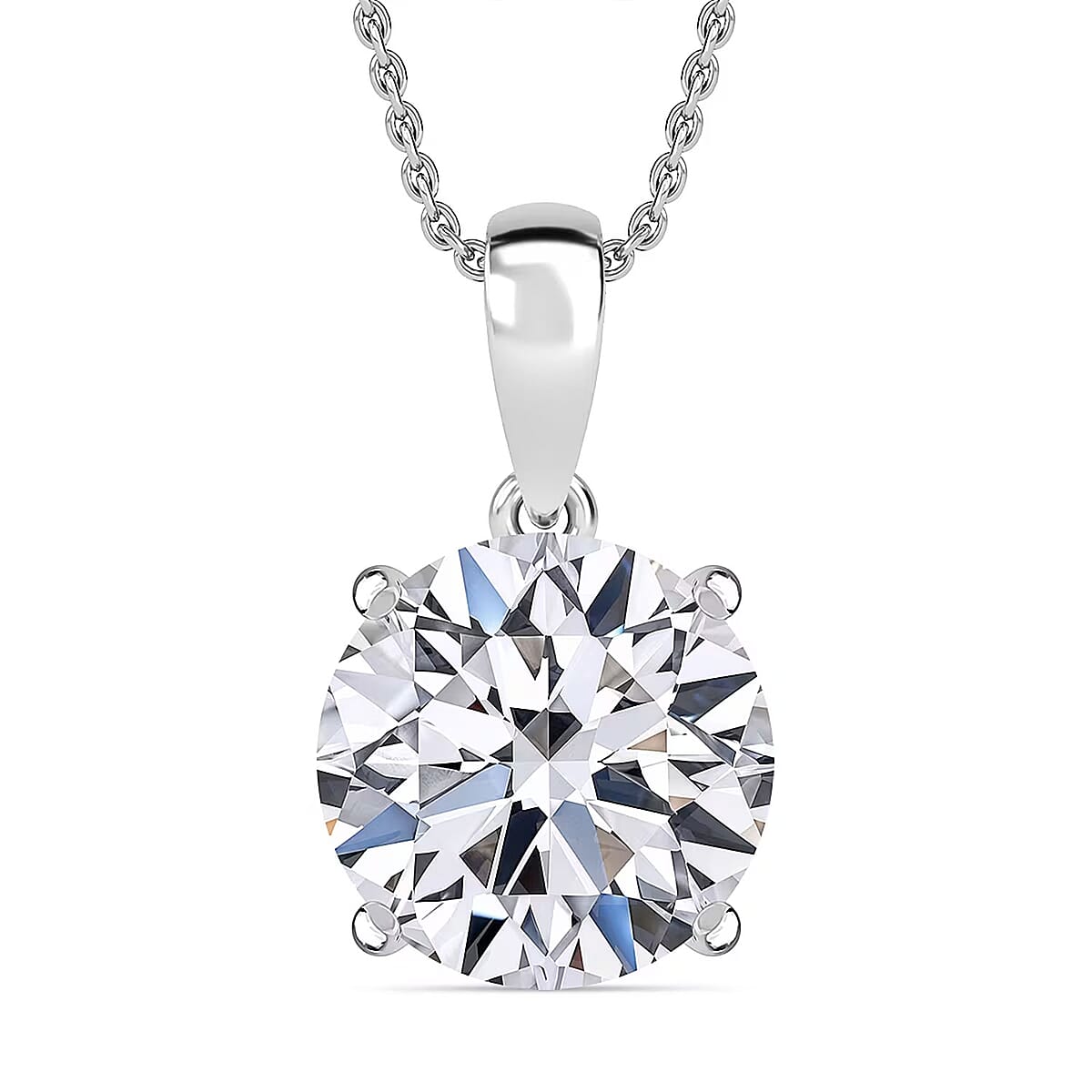  IGI Certified 950 Platinum Luxuriant Lab Grown Diamond (E-F, VS) Pendant Necklace (20 Inches) 5.00 ctw image number 0