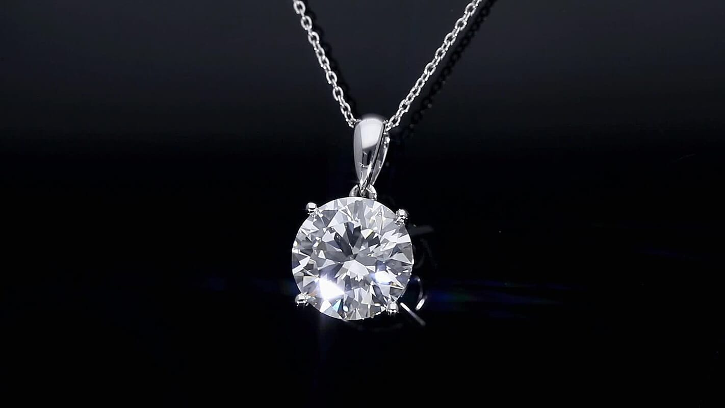 IGI Certified 950 Platinum Luxuriant Lab Grown Diamond (E-F, VS) Pendant Necklace (20 Inches) 5.00 ctw