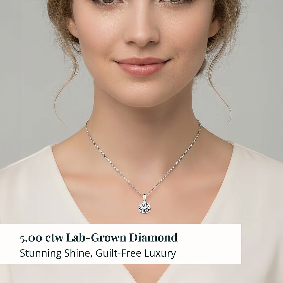  IGI Certified 950 Platinum Luxuriant Lab Grown Diamond (E-F, VS) Pendant Necklace (20 Inches) 5.00 ctw image number 1