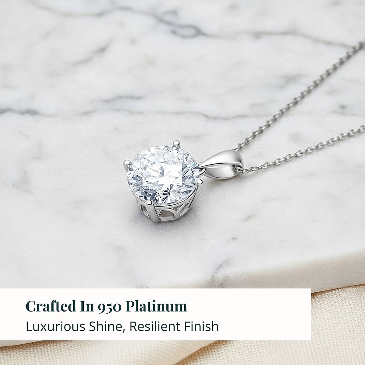  IGI Certified 950 Platinum Luxuriant Lab Grown Diamond (E-F, VS) Pendant Necklace (20 Inches) 5.00 ctw image number 2