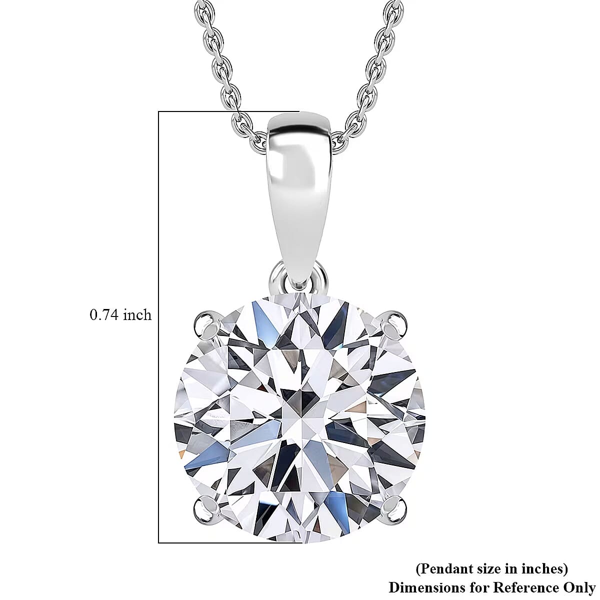  IGI Certified 950 Platinum Luxuriant Lab Grown Diamond (E-F, VS) Pendant Necklace (20 Inches) 5.00 ctw image number 7