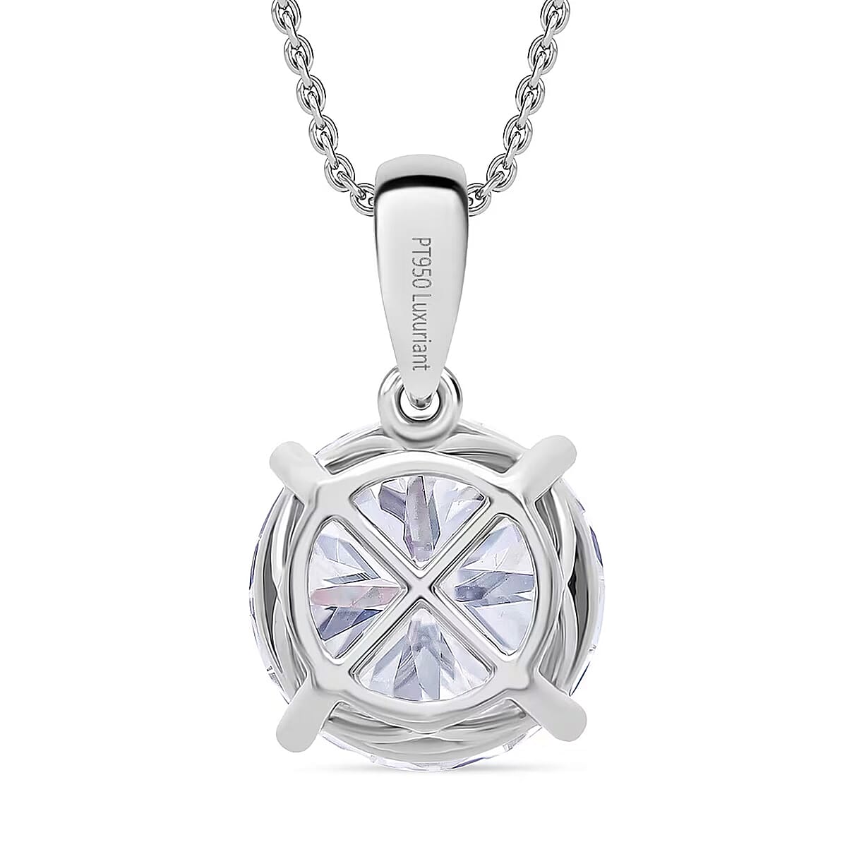  IGI Certified 950 Platinum Luxuriant Lab Grown Diamond (E-F, VS) Pendant Necklace (20 Inches) 5.00 ctw image number 8
