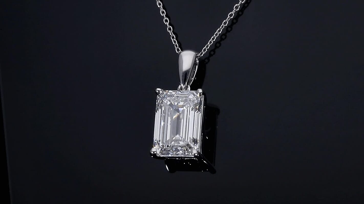 IGI Certified 950 Platinum Luxuriant Lab Grown Diamond (E-F, VS) Pendant Necklace (20 Inches) 5.00 ctw