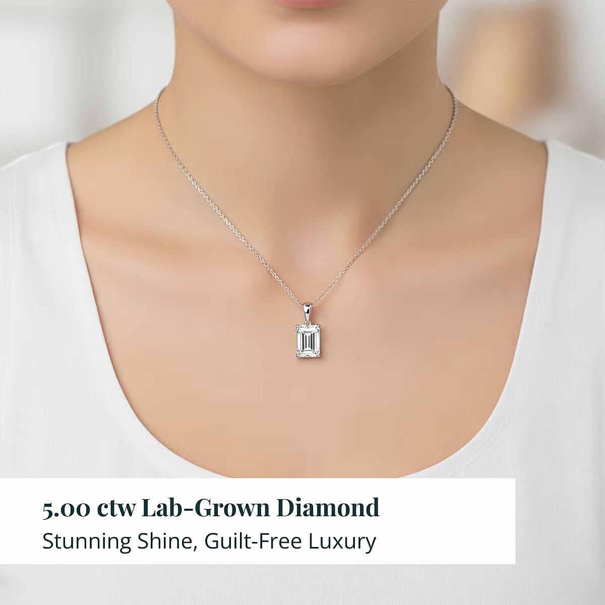 Doorbuster IGI Certified Luxuriant Lab Grown Diamond E-F VS 5.00 ctw Solitaire Pendant Necklace in 950 Platinum 5.50 Grams 20 Inches image number 1