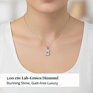  IGI Certified Luxuriant Lab Grown Diamond Solitaire Pendant Necklace in 950 Platinum 5.00 ctw (20 Inches) (E-F, VS)