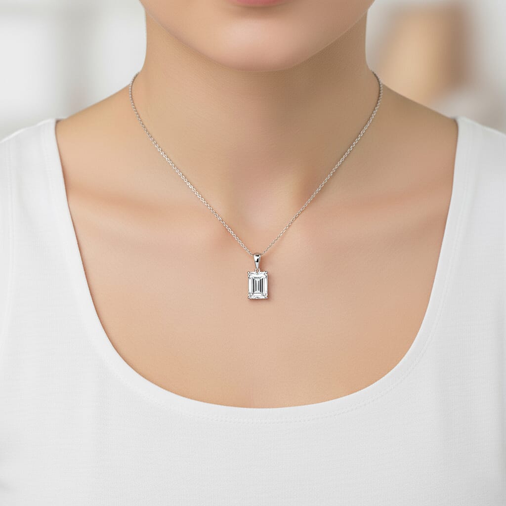 IGI Certified Luxuriant Lab Grown Diamond Solitaire Pendant Necklace in 950 Platinum 5.00 ctw (20 Inches) (E-F, VS)