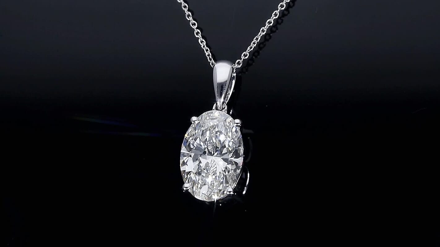 IGI Certified 950 Platinum Luxuriant Lab Grown Diamond (E-F, VS) Pendant Necklace (20 Inches) 5.00 ctw
