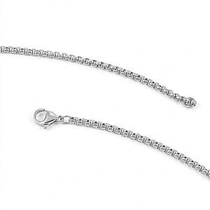 Simulated Diamond 0.85 ctw Lords Prayer Pendant Necklace 22 Inches in Stainless Steel 