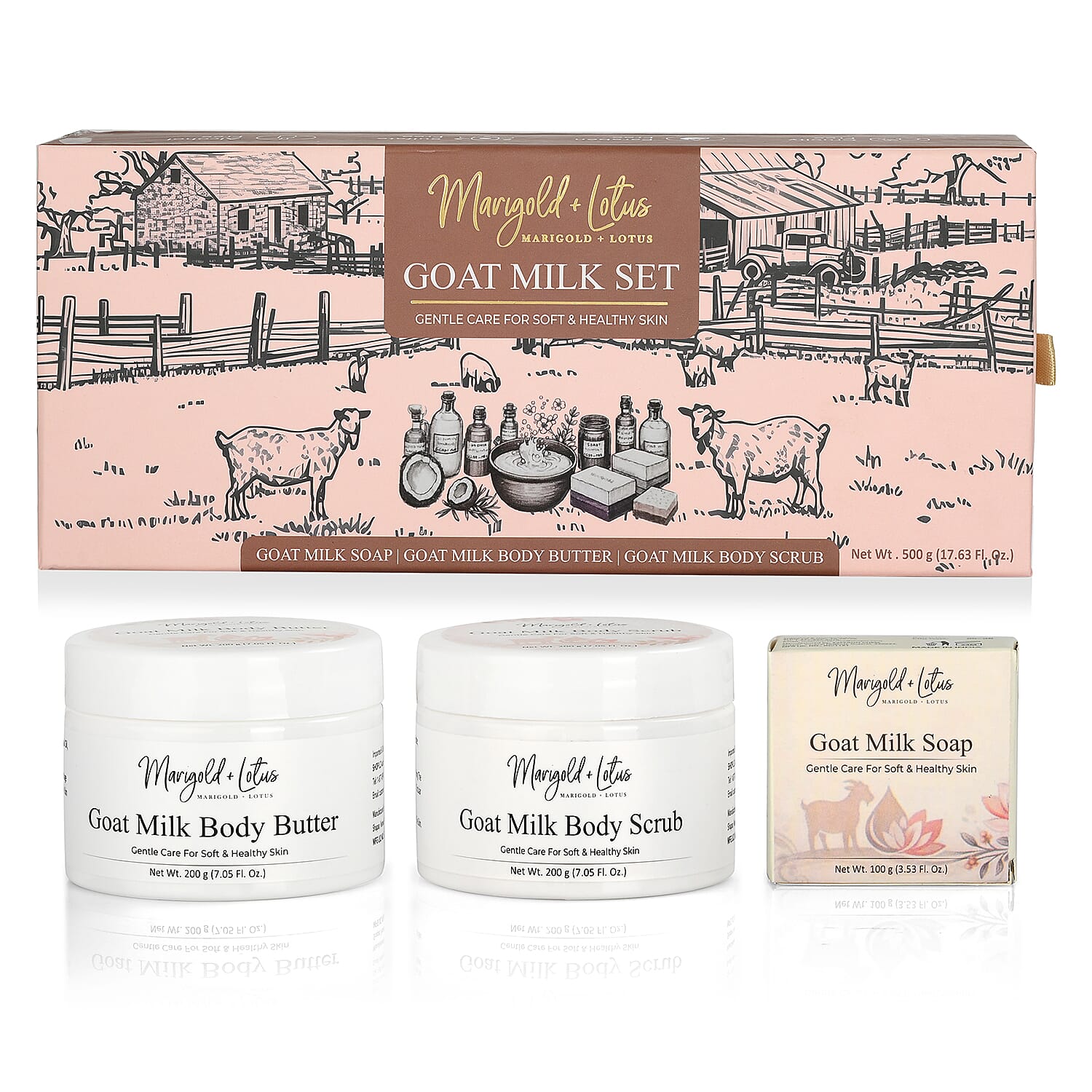 Marigold and Lotus Goat Milk Soap Bar with Botanical Oils & Shea Butter - 3.5oz