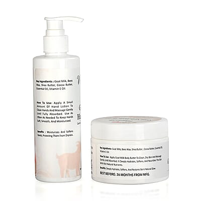 Marigold and Lotus Goat Milk Gentle Body Set (Bar Soap 3.53oz, Body Butter 7.05oz & Scrub 7.05oz)