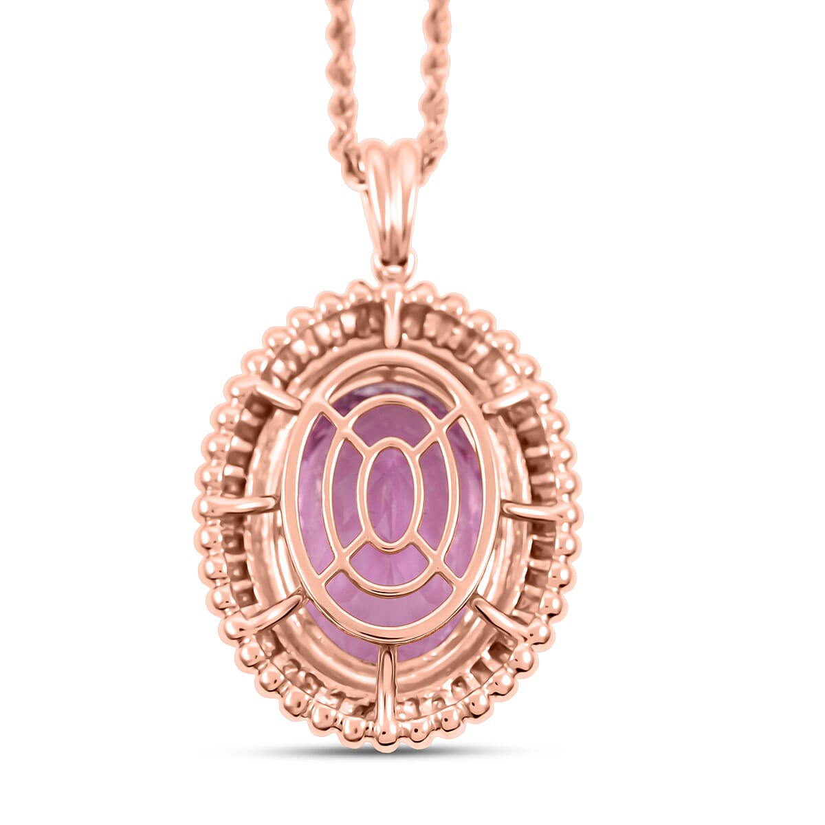 Certified & Appraised AAA Martha Rocha Kunzite 15.11 ctw Pendant Necklace in 10K Rose Gold 6.43 Grams 18 Inches image number 4