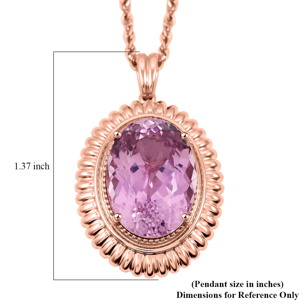 Certified & Appraised AAA Martha Rocha Kunzite 15.11 ctw Pendant Necklace in 10K Rose Gold 6.43 Grams 18 Inches image number 6