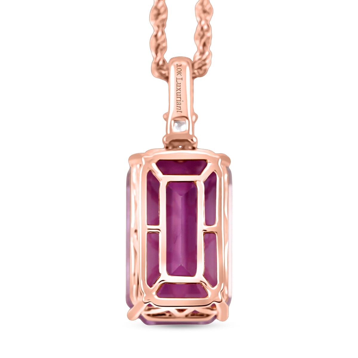 Certified & Appraised AAA Martha Rocha Kunzite and Luxuriant Lab Grown Diamond E-F VS 14.00 ctw Pendant Necklace in 10K Rose Gold 18 Inches image number 4