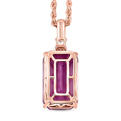 Certified & Appraised AAA Martha Rocha Kunzite and Luxuriant Lab Grown Diamond E-F VS 14.00 ctw Pendant Necklace in 10K Rose Gold 18 Inches