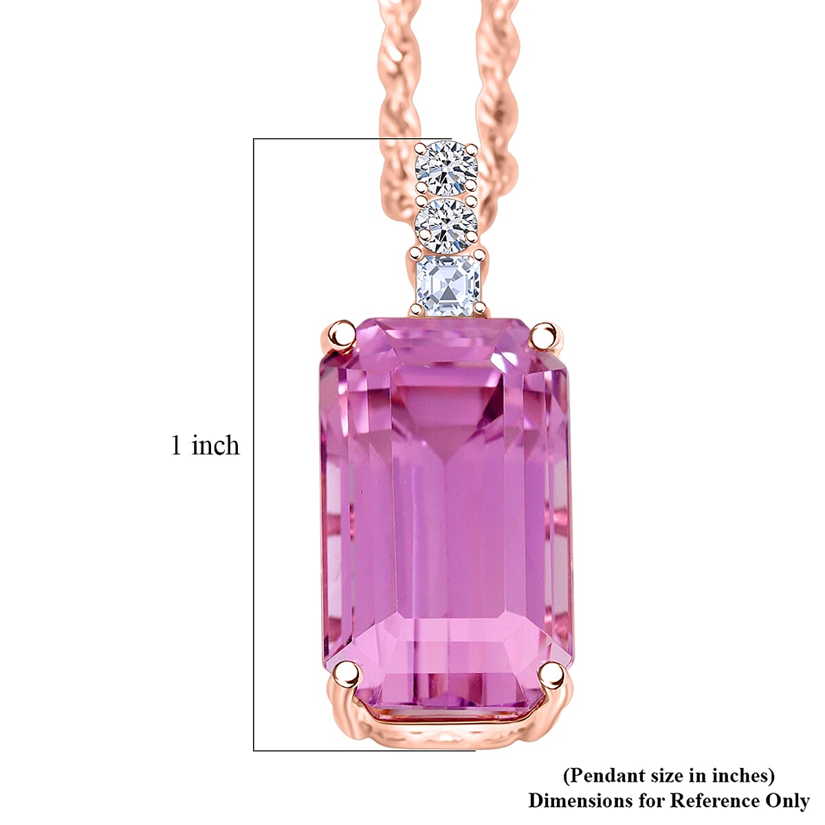 Certified & Appraised AAA Martha Rocha Kunzite and Luxuriant Lab Grown Diamond E-F VS 14.00 ctw Pendant Necklace in 10K Rose Gold 18 Inches image number 6