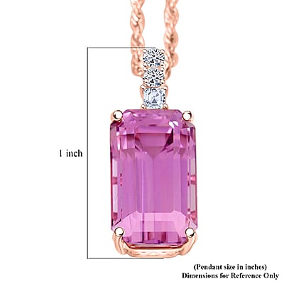 Certified & Appraised AAA Martha Rocha Kunzite and Luxuriant Lab Grown Diamond E-F VS 14.00 ctw Pendant Necklace in 10K Rose Gold 18 Inches