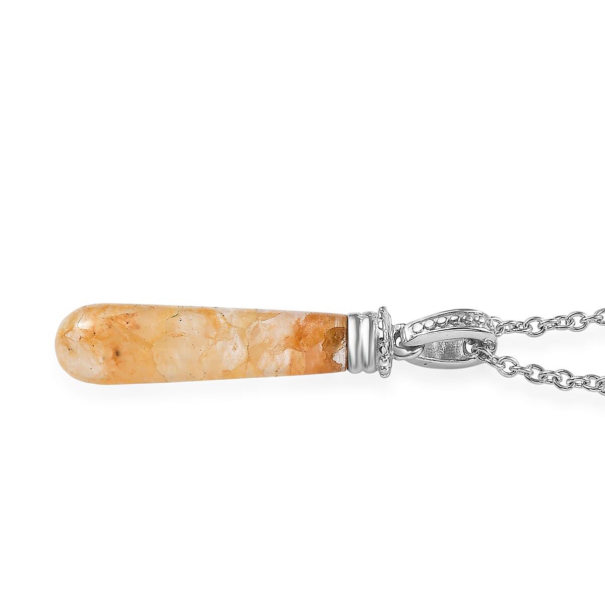 EverTrue Yellow Aventurine 7.00 ctw Pendant Necklace in Stainless Steel 20 Inches  image number 3