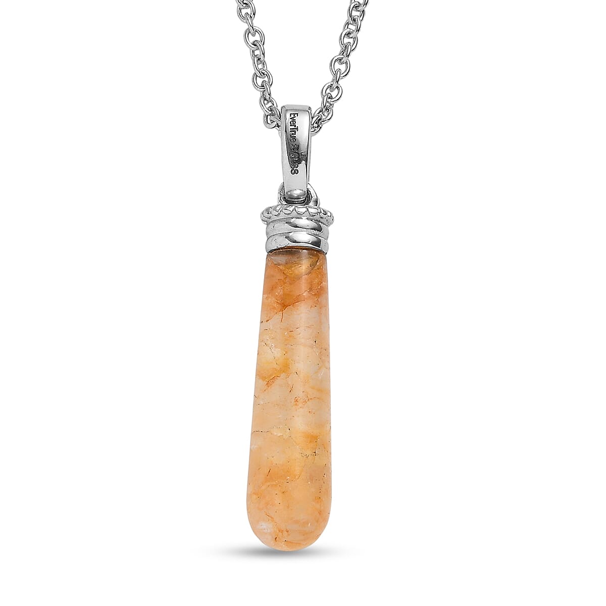 EverTrue Yellow Aventurine 7.00 ctw Pendant Necklace in Stainless Steel 20 Inches  image number 4