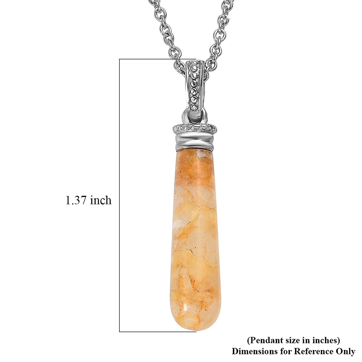EverTrue Yellow Aventurine 7.00 ctw Pendant Necklace in Stainless Steel 20 Inches  image number 5