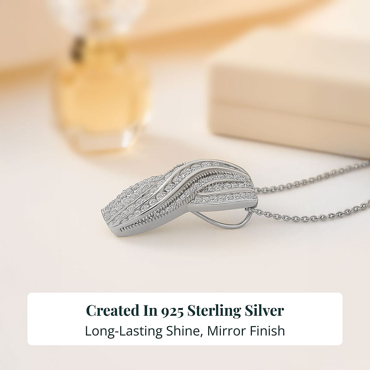 Doorbuster Luxuriant Lab Grown Diamond G-H SI 1.00 ctw Pendant Necklace in Rhodium Over Sterling Silver 20 Inches image number 2