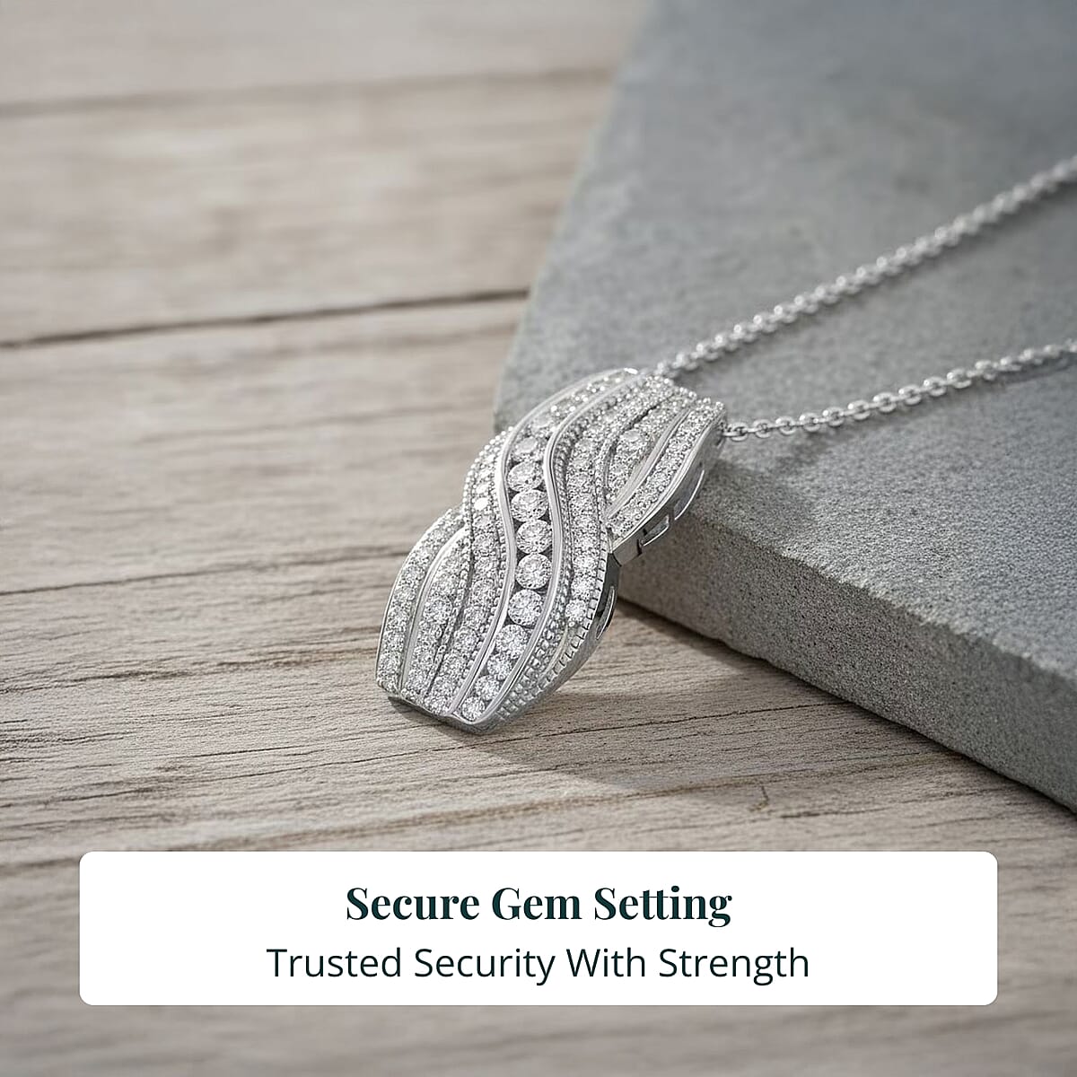 Doorbuster Luxuriant Lab Grown Diamond G-H SI 1.00 ctw Pendant Necklace in Rhodium Over Sterling Silver 20 Inches image number 4