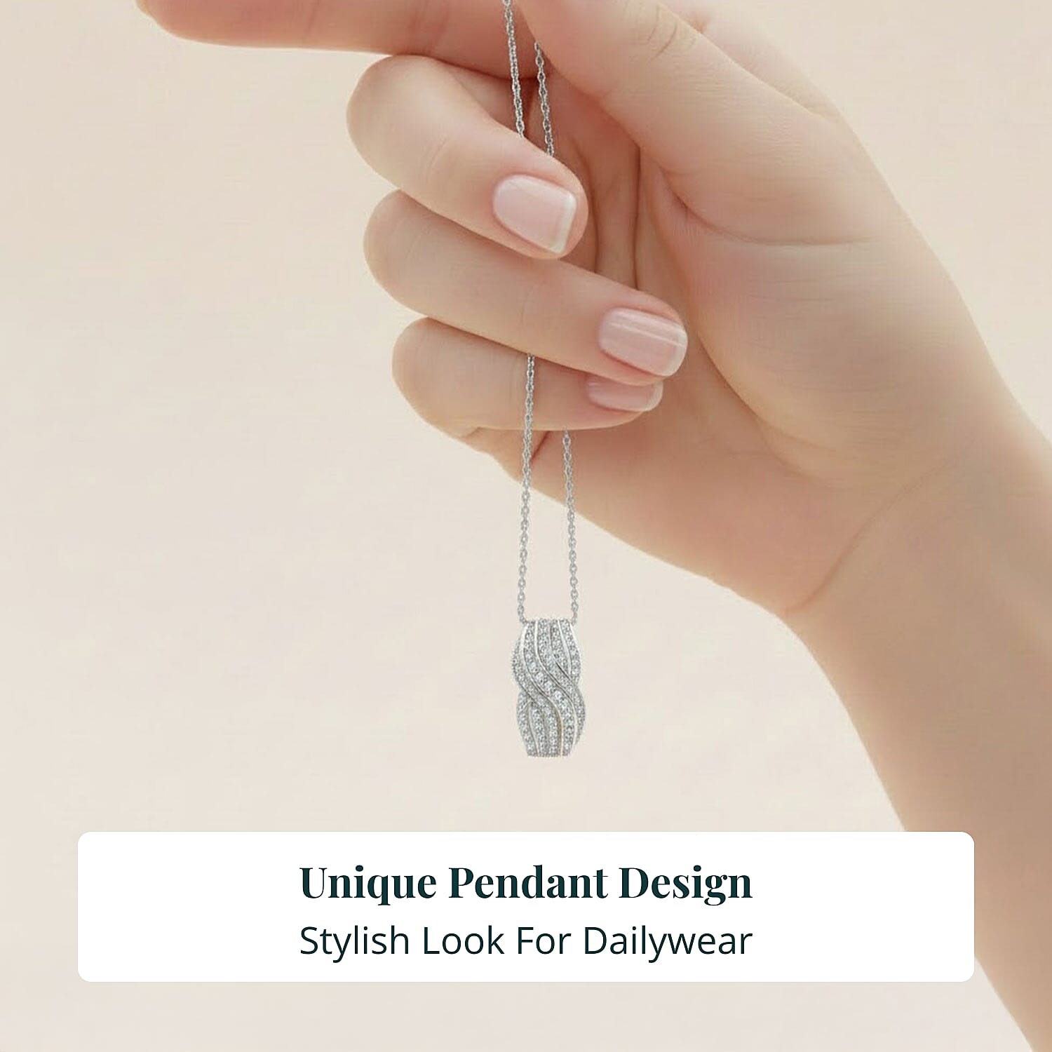 Luxuriant Lab Grown Diamond G-H SI 1.00 ctw Pendant Necklace in Rhodium Over Sterling Silver 20 Inches