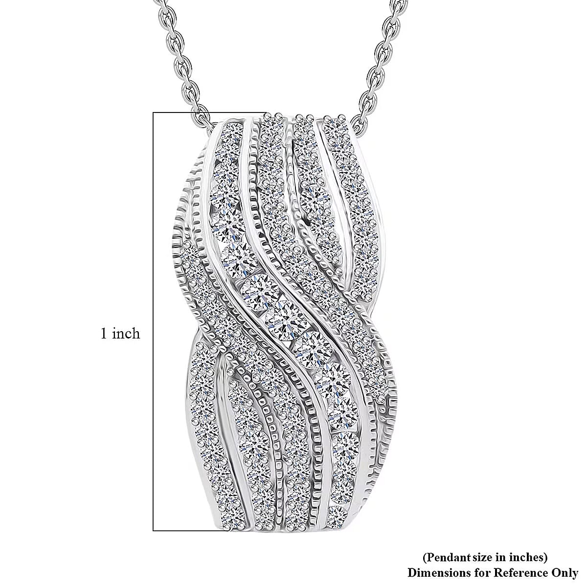 Doorbuster Luxuriant Lab Grown Diamond G-H SI 1.00 ctw Pendant Necklace in Rhodium Over Sterling Silver 20 Inches image number 6