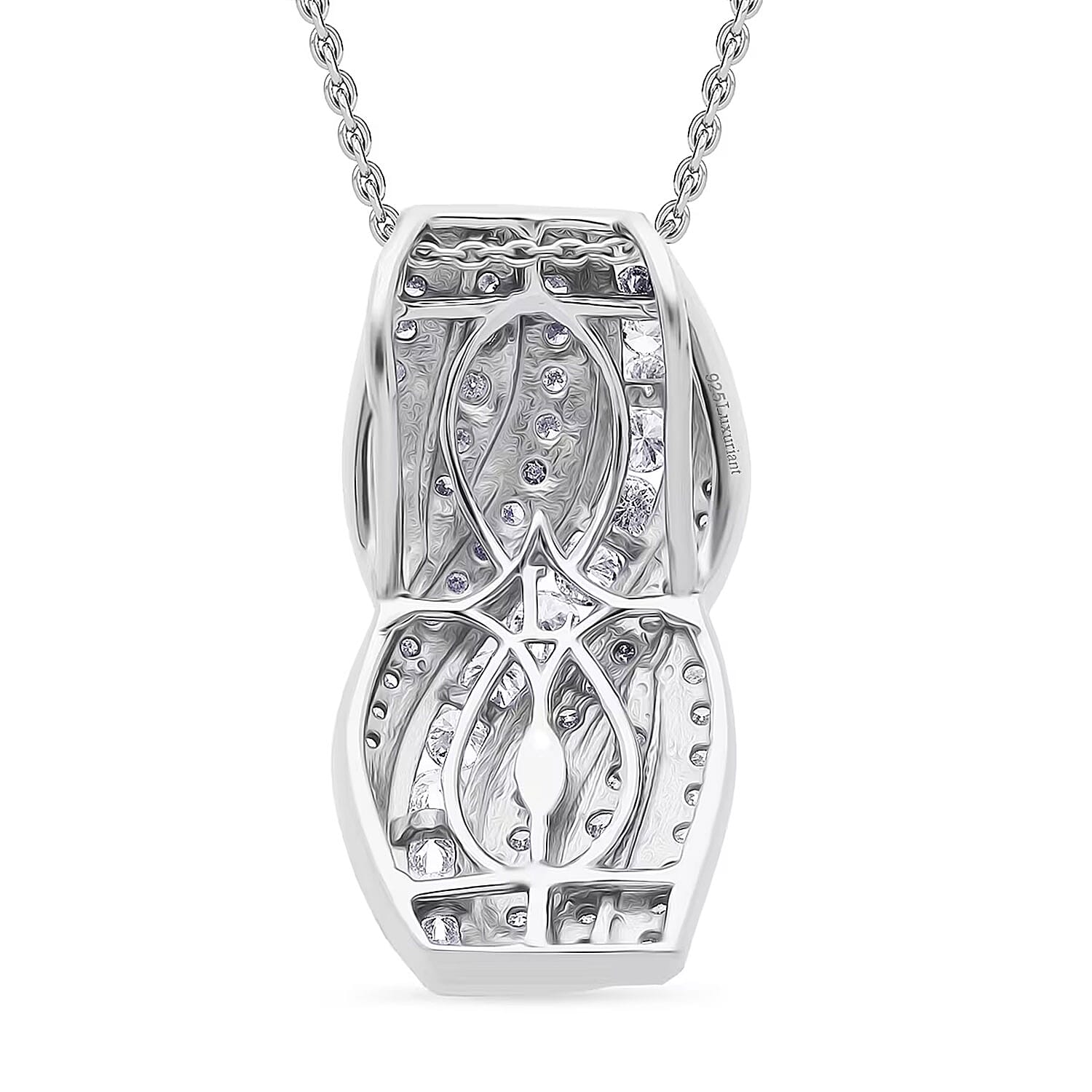 Luxuriant Lab Grown Diamond G-H SI 1.00 ctw Pendant Necklace in Rhodium Over Sterling Silver 20 Inches