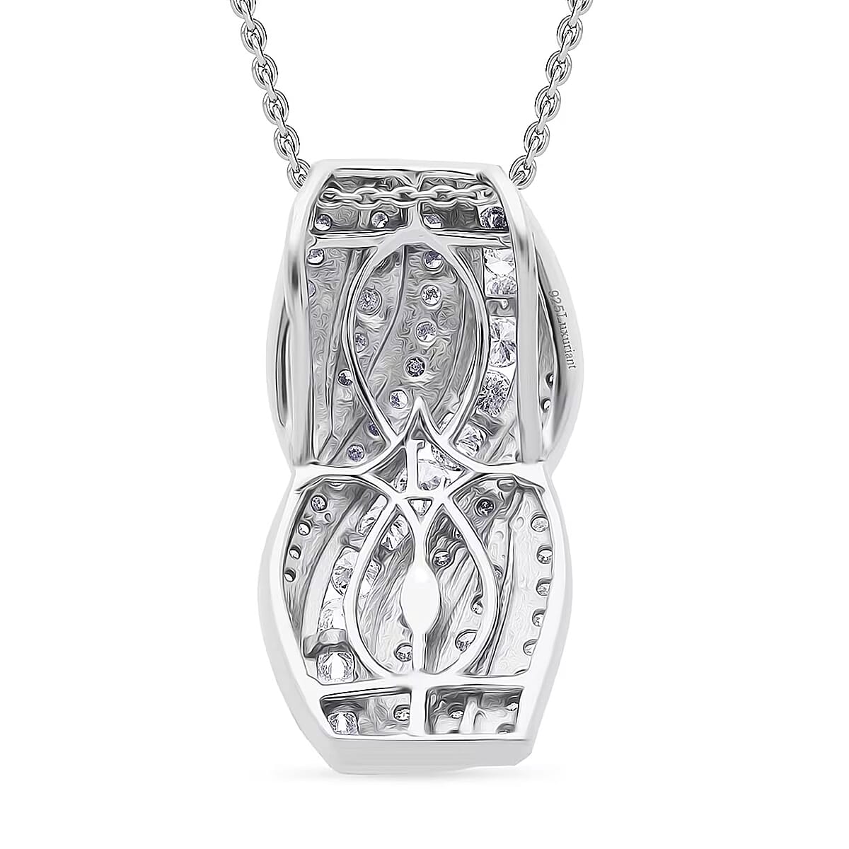 Doorbuster Luxuriant Lab Grown Diamond G-H SI 1.00 ctw Pendant Necklace in Rhodium Over Sterling Silver 20 Inches image number 7