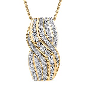 Doorbuster Luxuriant Lab Grown Diamond G-H SI 1.00 ctw Pendant Necklace in 18K Vermeil Yellow Gold Over Sterling Silver 20 Inches