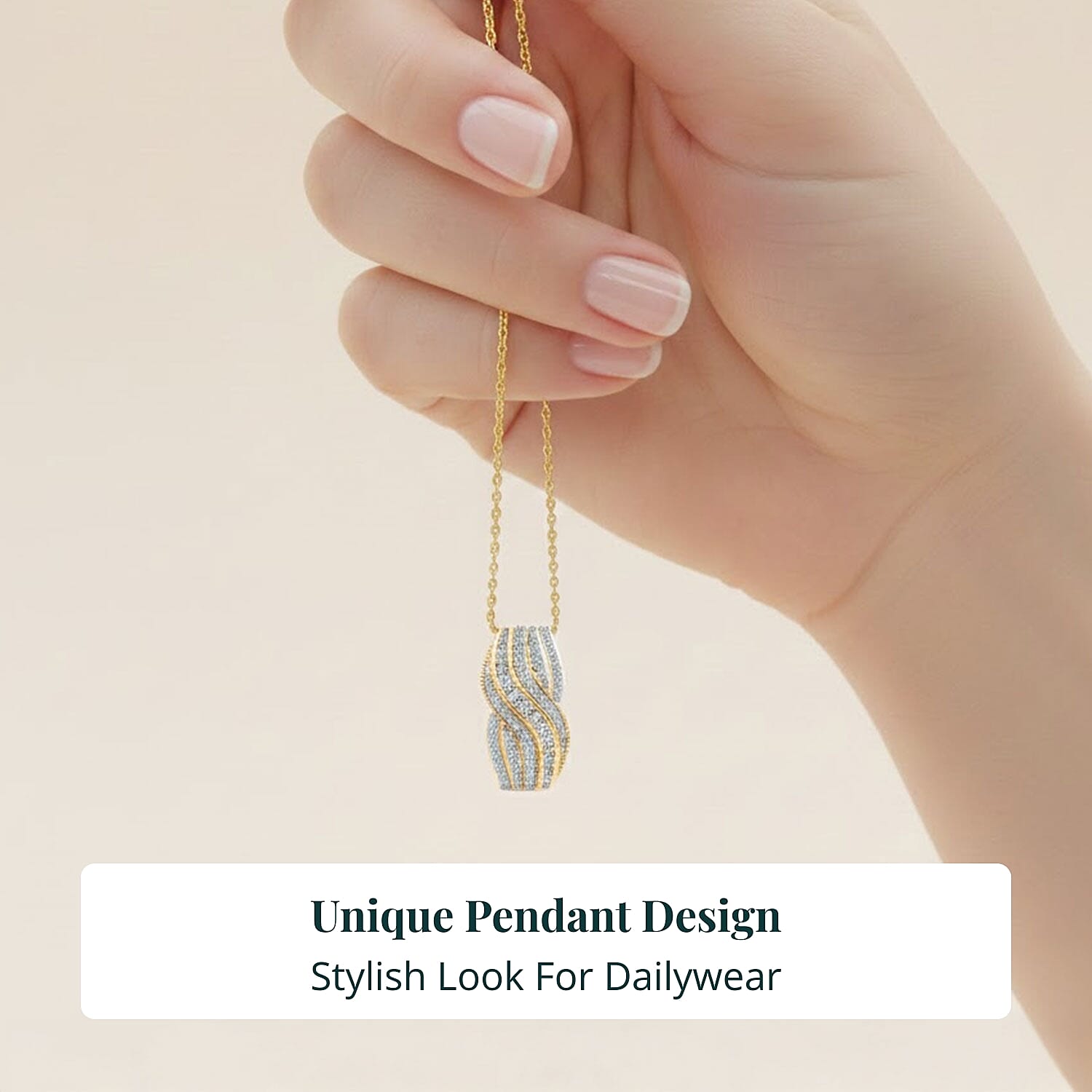 Luxuriant Lab Grown Diamond G-H SI 1.00 ctw Pendant Necklace in 18K Vermeil Yellow Gold Over Sterling Silver 20 Inches