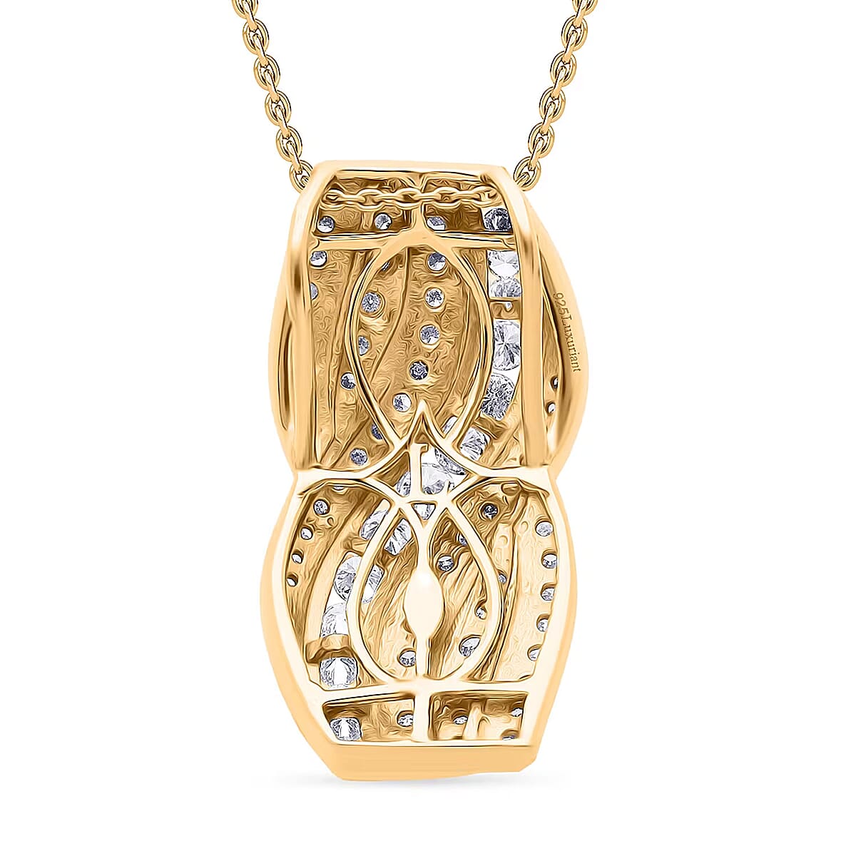 Doorbuster Luxuriant Lab Grown Diamond G-H SI 1.00 ctw Pendant Necklace in 18K Vermeil Yellow Gold Over Sterling Silver 20 Inches image number 7