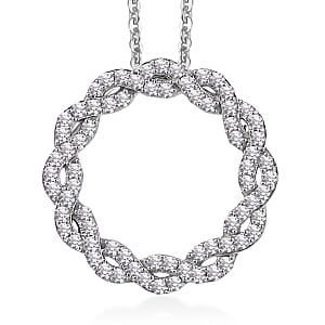 Luxuriant Lab Grown Diamond G-H SI 0.35 ctw Pendant Necklace in Rhodium Over Sterling Silver 20 Inches