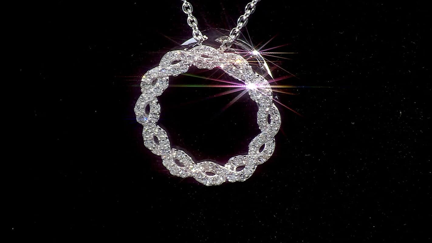 Luxuriant Lab Grown Diamond Pendant Necklace in Rhodium Over Sterling Silver 0.35 ctw (20 Inches)