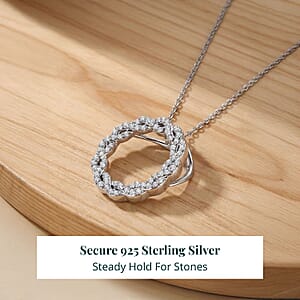 Luxuriant Lab Grown Diamond Pendant Necklace in Rhodium Over Sterling Silver 0.35 ctw (20 Inches)