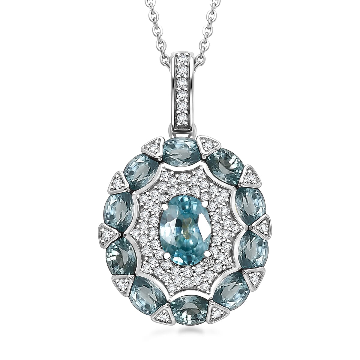 D'Joy AAA Radiant Ember Garnet and White Zircon 3.85 ctw Pendant Necklace in 18K Vermeil Yellow Gold Over Sterling Silver (20 Inches)