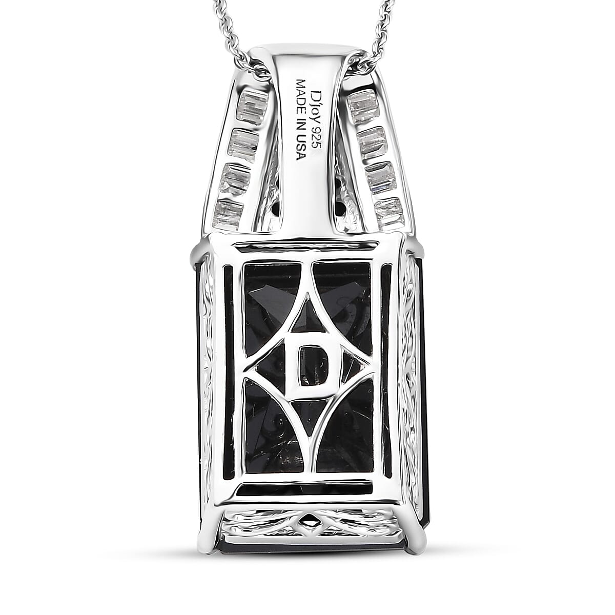 Doorbuster D'Joy Premium Thai Black Spinel, Multi Gemstone 21.25 ctw Crowned Aura Pendant Necklace in Rhodium Over Sterling Silver 20 Inches image number 4