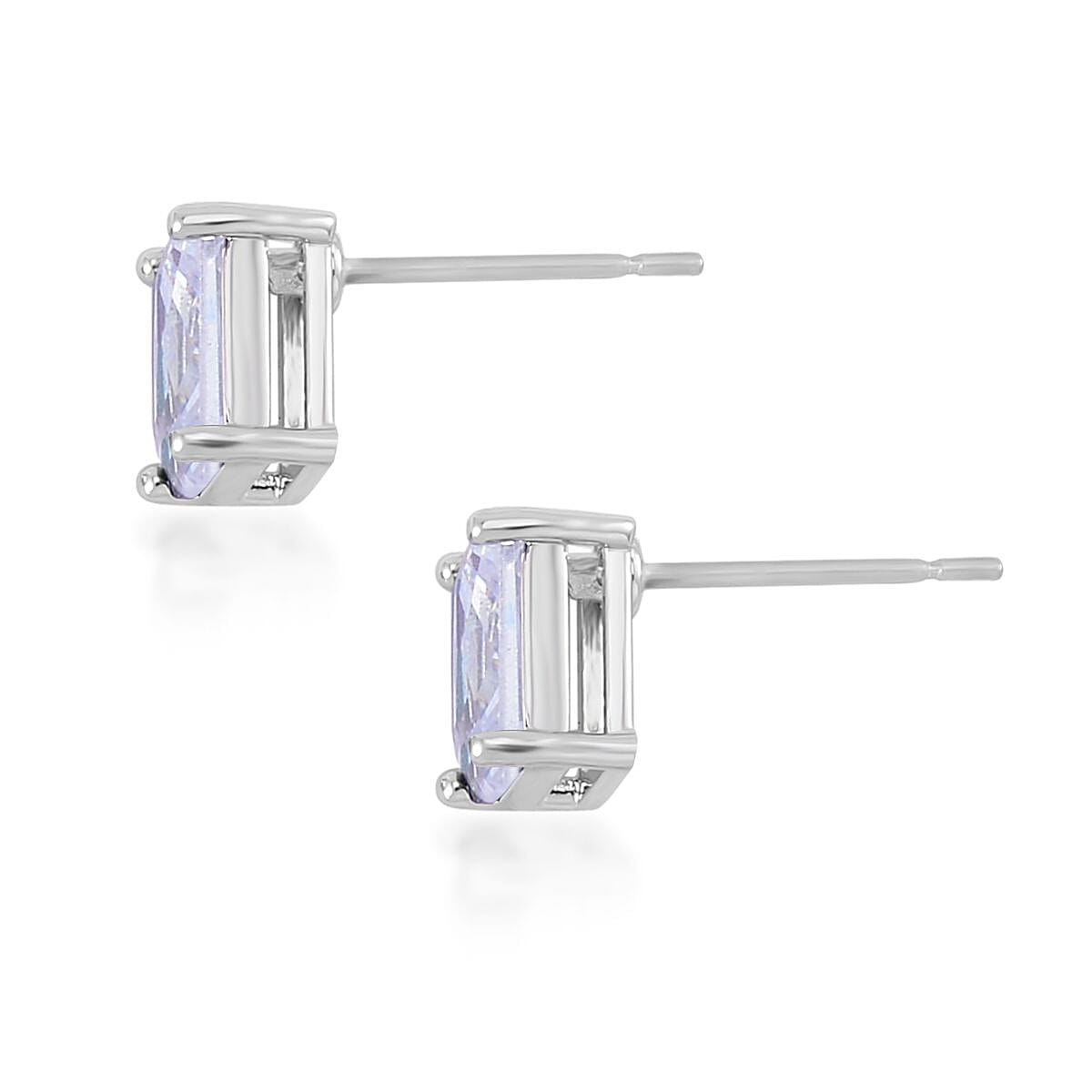  3 Piece Set Austrian Crystal Tennis Bracelet (7.25In), Solitaire Pendant Necklace 20 Inches and Earrings in Silvertone image number 8