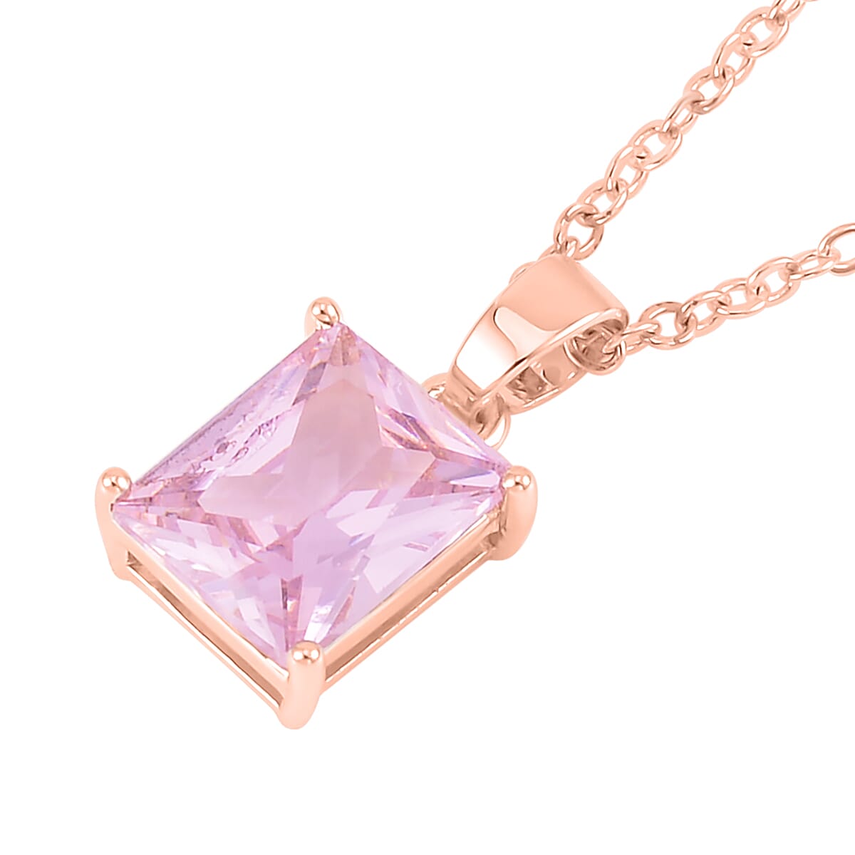 3 Piece Set Austrian Crystal Tennis Bracelet (7.25In), Solitaire Pendant Necklace 20 Inches and Stud Earrings in Rosetone image number 6