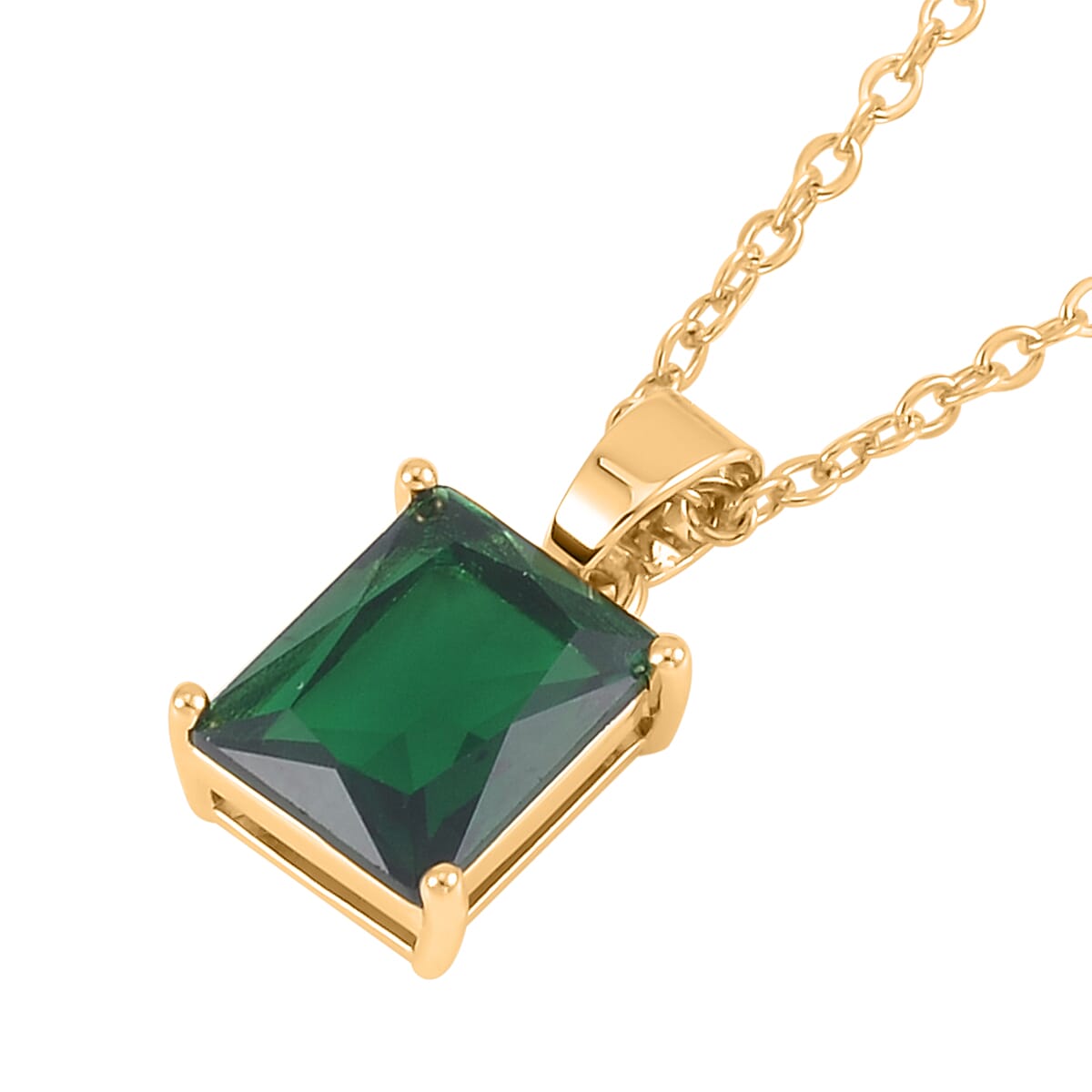 3 Piece Set Green Austrian Crystal Tennis Bracelet (7.25In), Solitaire Pendant Necklace 20 Inches and Stud Earrings in Goldtone image number 6
