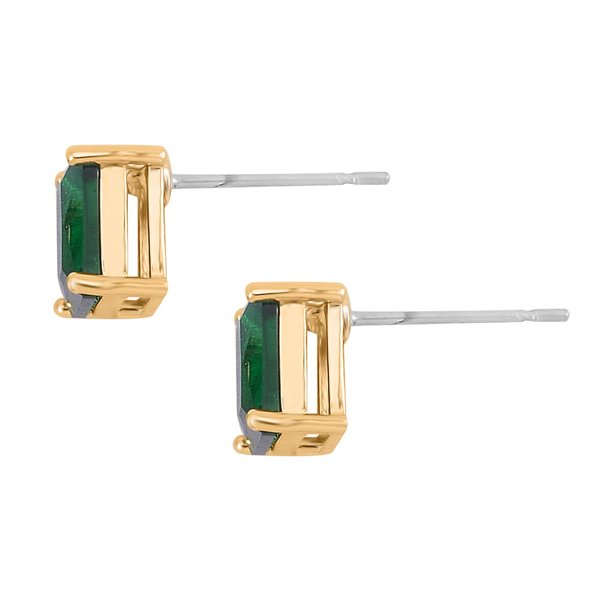 3 Piece Set Green Austrian Crystal Tennis Bracelet (7.25In), Solitaire Pendant Necklace 20 Inches and Stud Earrings in Goldtone image number 8