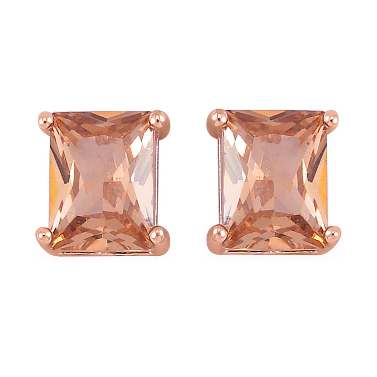 3 Piece Set Austrian Crystal Tennis Bracelet (7.25In), Solitaire Pendant Necklace 20 Inches and Stud Earrings in Rosetone image number 7