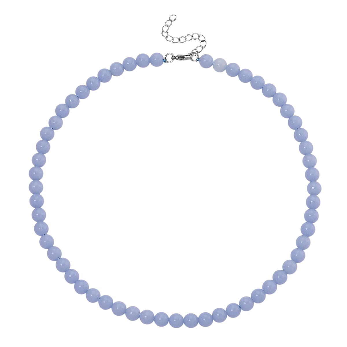 2 Piece Set Blue Luminous Glowing in Dark Beaded 210.00 ctw Stretch Bracelet (6.5-7In) and Necklace 18-20 Inches in Stainless Steel image number 4