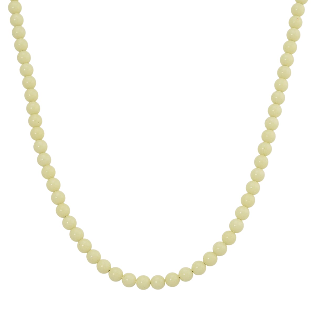 2 Piece Set Yellow Luminous Glowing in Dark Beaded 210.00 ctw Stretch Bracelet (6.5-7In) and Necklace 18-20 Inches in Stainless Steel  image number 5