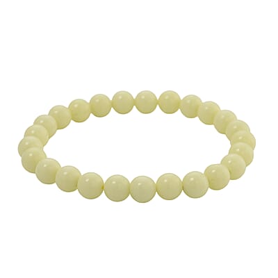 2 Piece Set Yellow Luminous Glowing in Dark Beaded 210.00 ctw Stretch Bracelet (6.5-7In) and Necklace 18-20 Inches in Stainless Steel