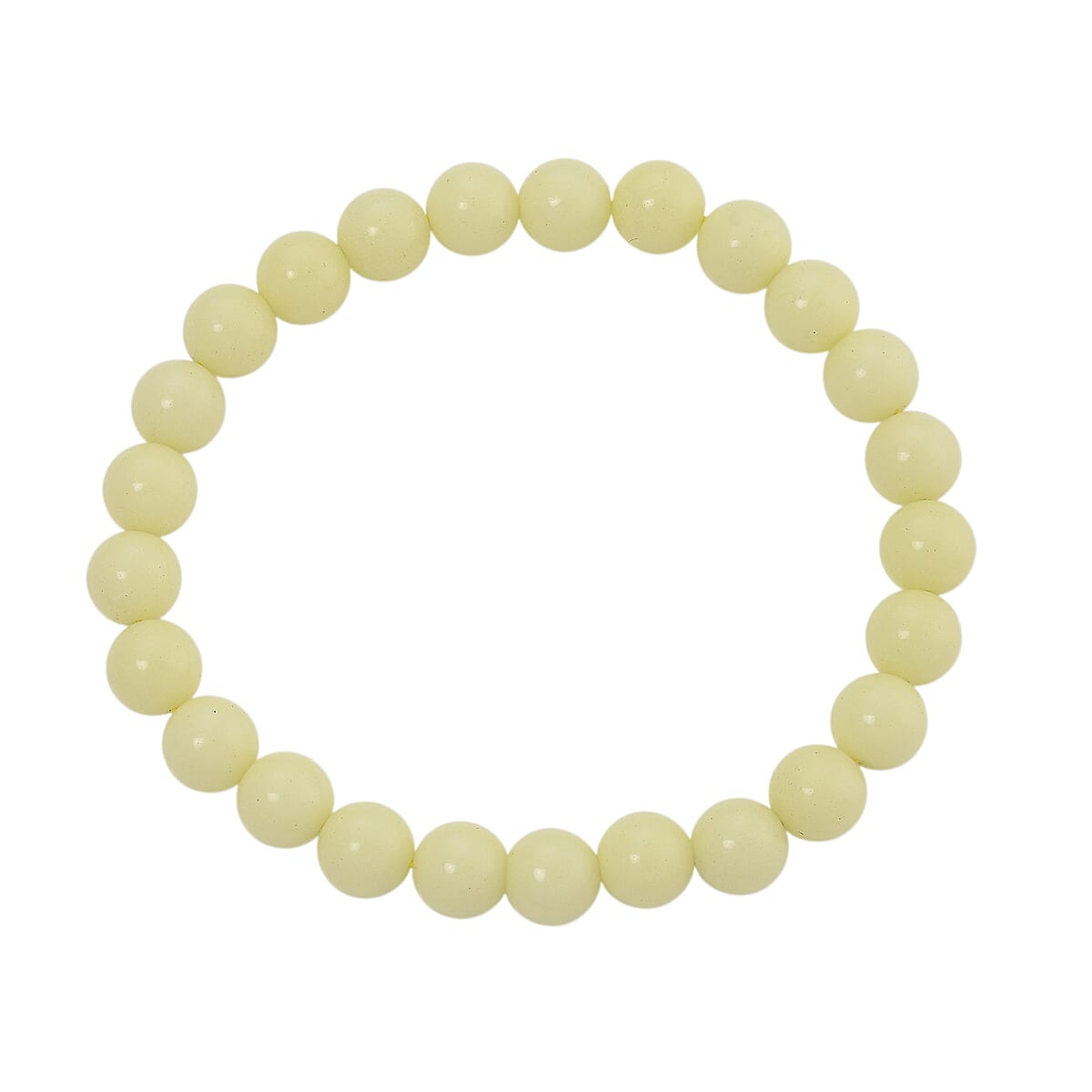 2 Piece Set Yellow Luminous Glowing in Dark Beaded 210.00 ctw Stretch Bracelet (6.5-7In) and Necklace 18-20 Inches in Stainless Steel  image number 8